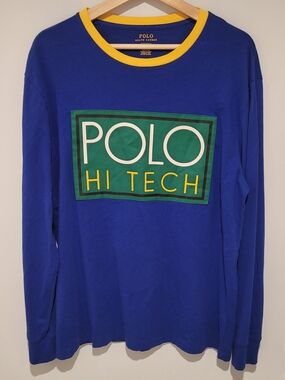 Polo by Ralph Lauren Men's Blue 'Polo Hi Tech' Long Sleeve Tee